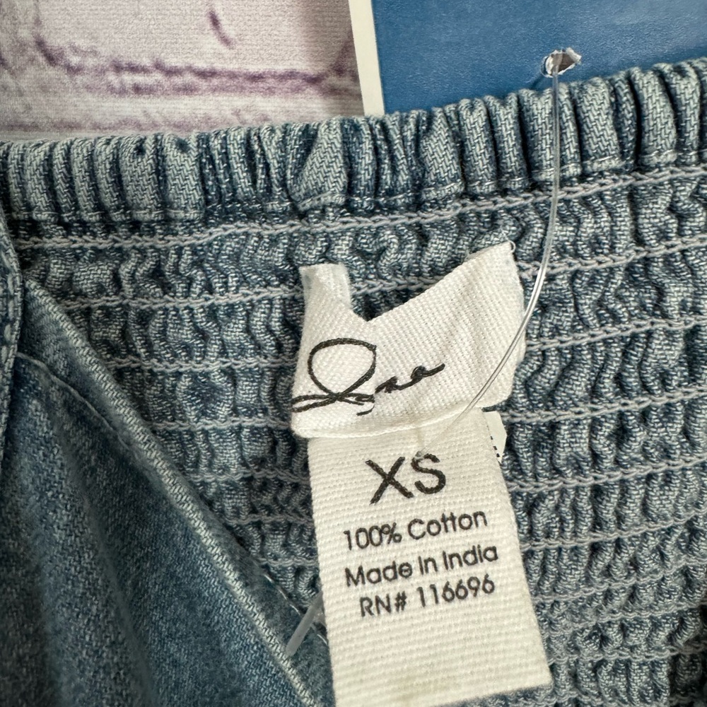 Denim Ruffle Strap Dress - Picture 5 of 8